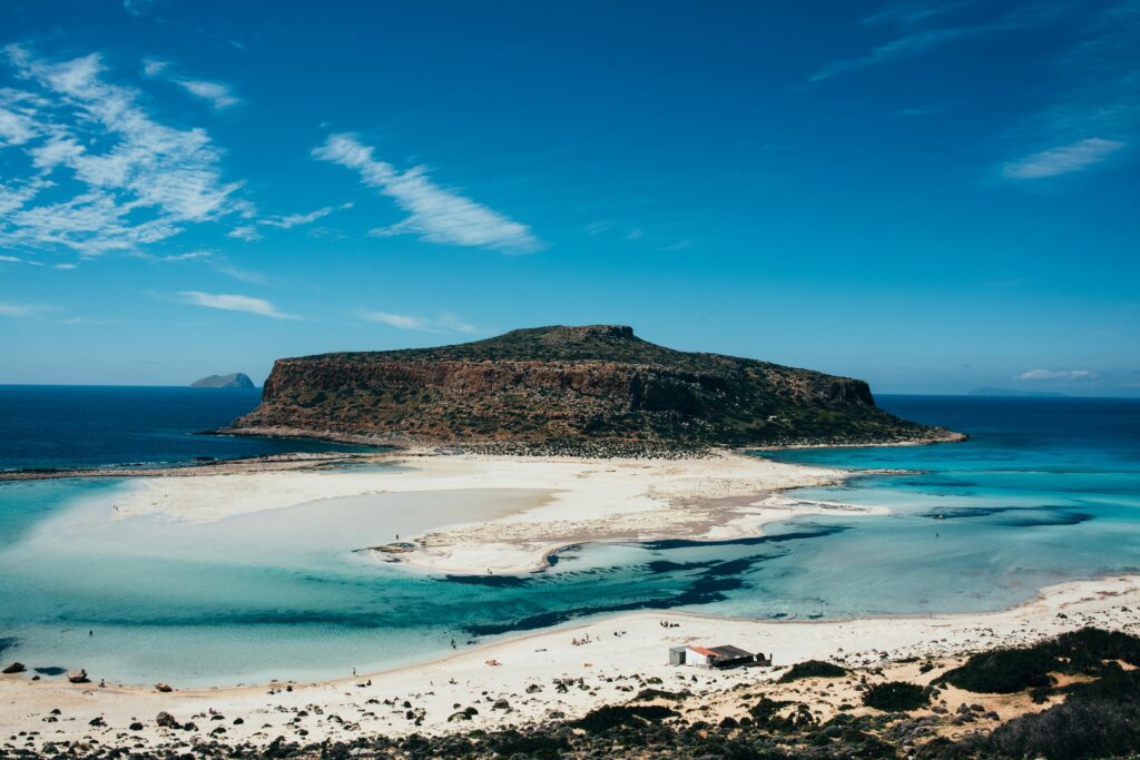 Balos lagoon Crete aerial view